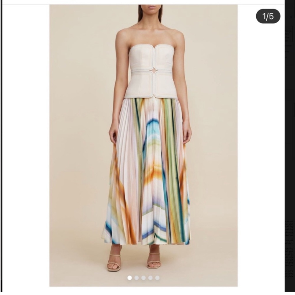 Acler Avonlea Midi Dress Watercolor Stripe
